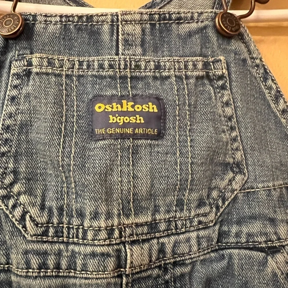 Oshkosh B'gosh Vestpak Denim Cargo Overalls Size 24 months